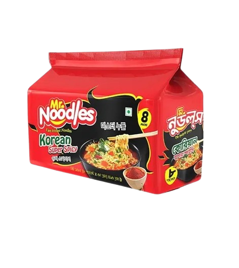Mr. Noodles Korean Super Spicy Noodles 8 Pcs Family Pack