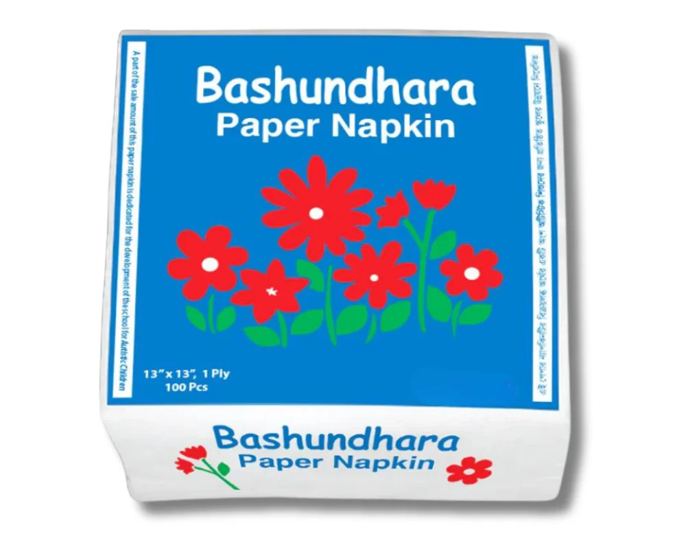 Bashundhara Paper Napkin 13″ 1PlyX100Pcs